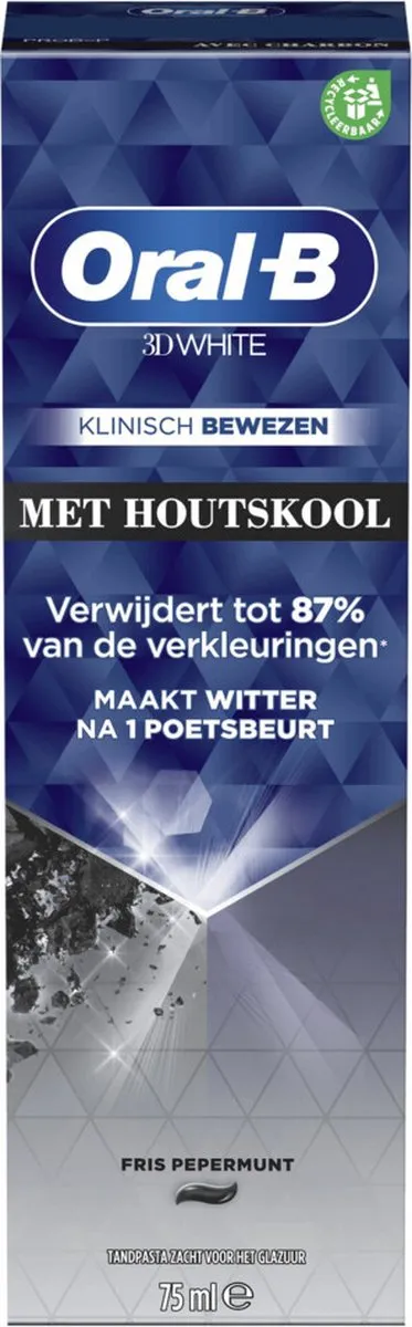 Oral-B 3D White Houtskool Tandpasta - 12x75ml