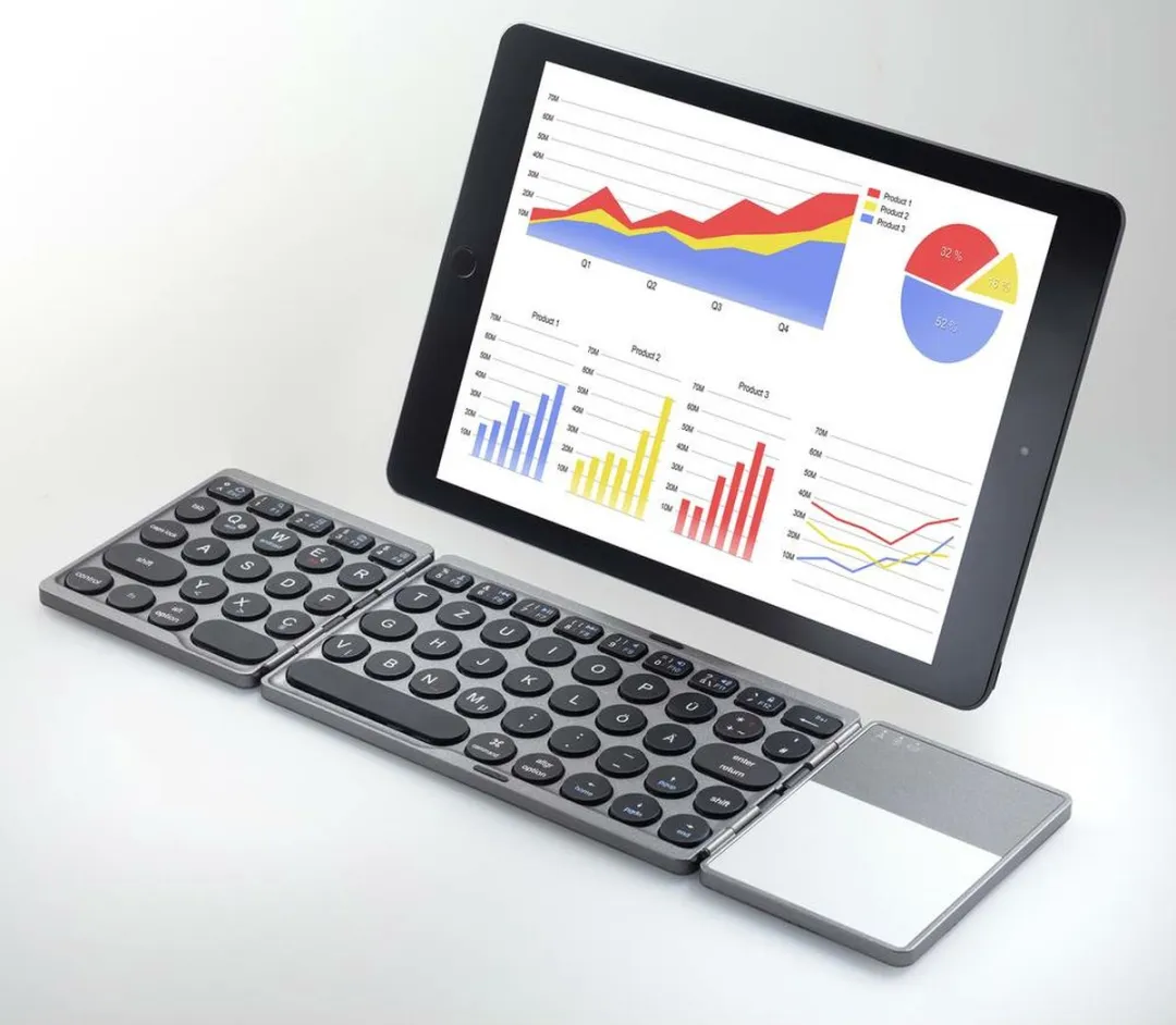 Renkforce RF-FWK-250 Bluetooth Toetsenbord - Duits QWERTZ - Zwart/Grijs