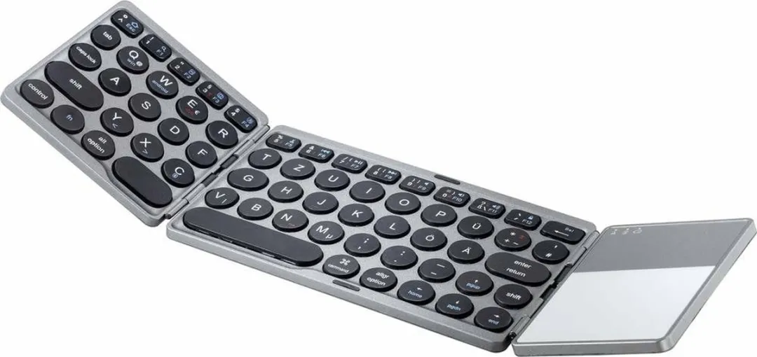 Renkforce RF-FWK-250 Bluetooth Toetsenbord - Duits QWERTZ - Zwart/Grijs