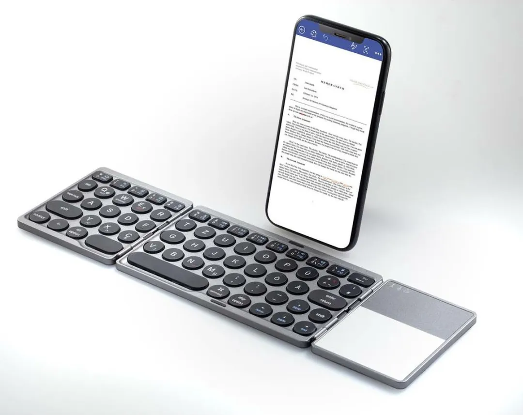 Renkforce RF-FWK-250 Bluetooth Toetsenbord - Duits QWERTZ - Zwart/Grijs