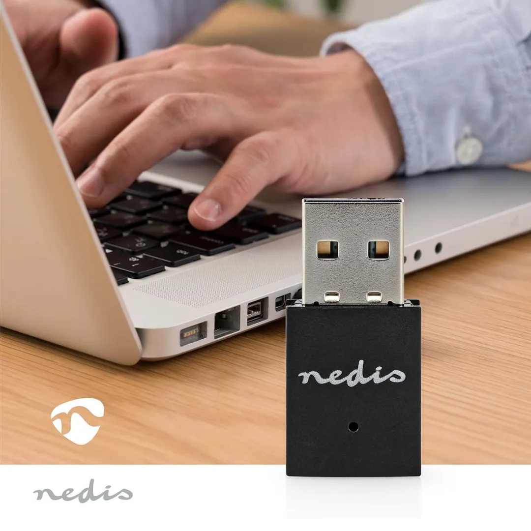 Nedis WSNWM310BK Netwerk-Dongel - Wi-Fi N300 - Zwart
