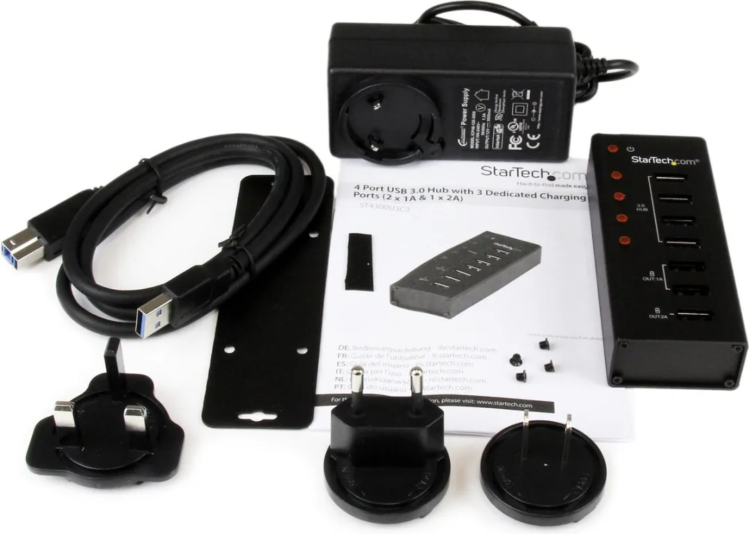 Startech ST4300U3C3 USB 3.0 Hub 4 Poorten - 5Gbps - Zwart