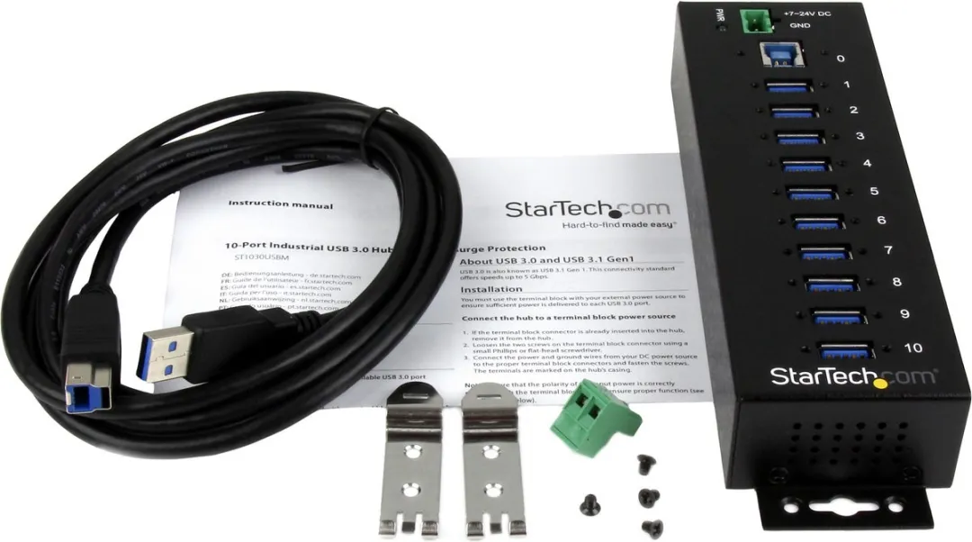 Startech ST1030USBM USB-Hub - Zwart