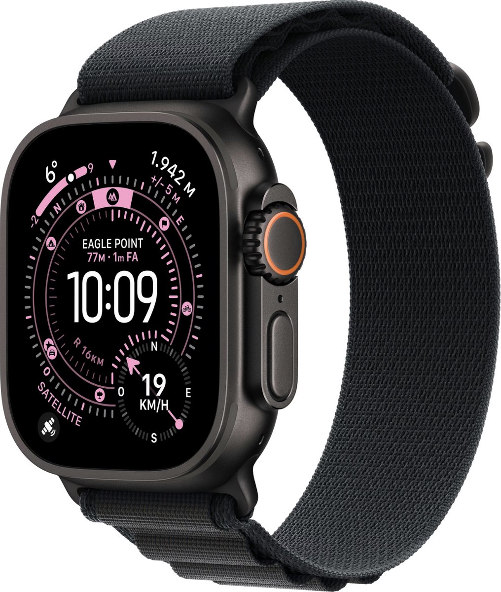 Apple Watch Ultra 3 - Wifi + 5G - 49mm - Black Titanium Case with Black Alpine Loop - Small