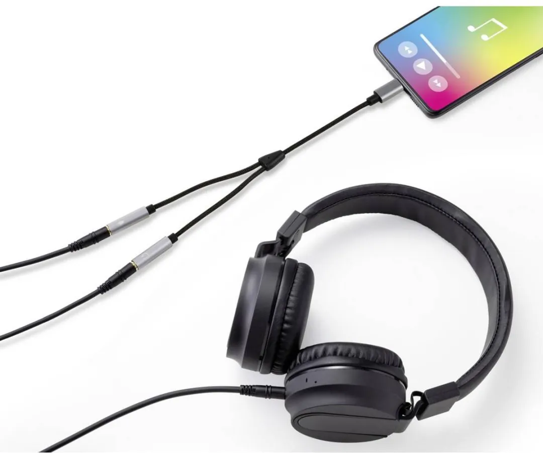 Renkforce USB-C Audio Adapterkabel RF-6627280 - 20cm - Aluminiumgrijs