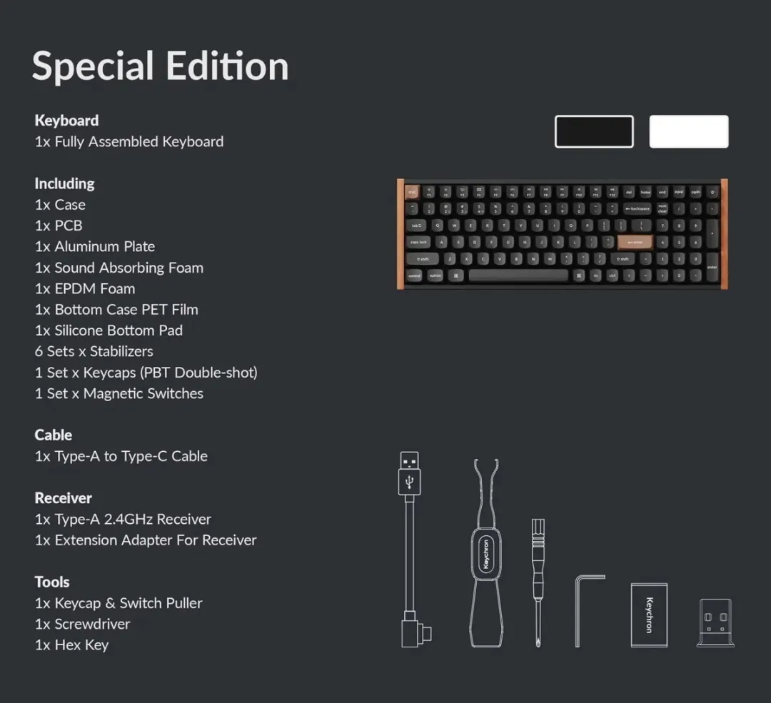Keychron K4 HE K4H-Q1 Toetsenbord - Wit