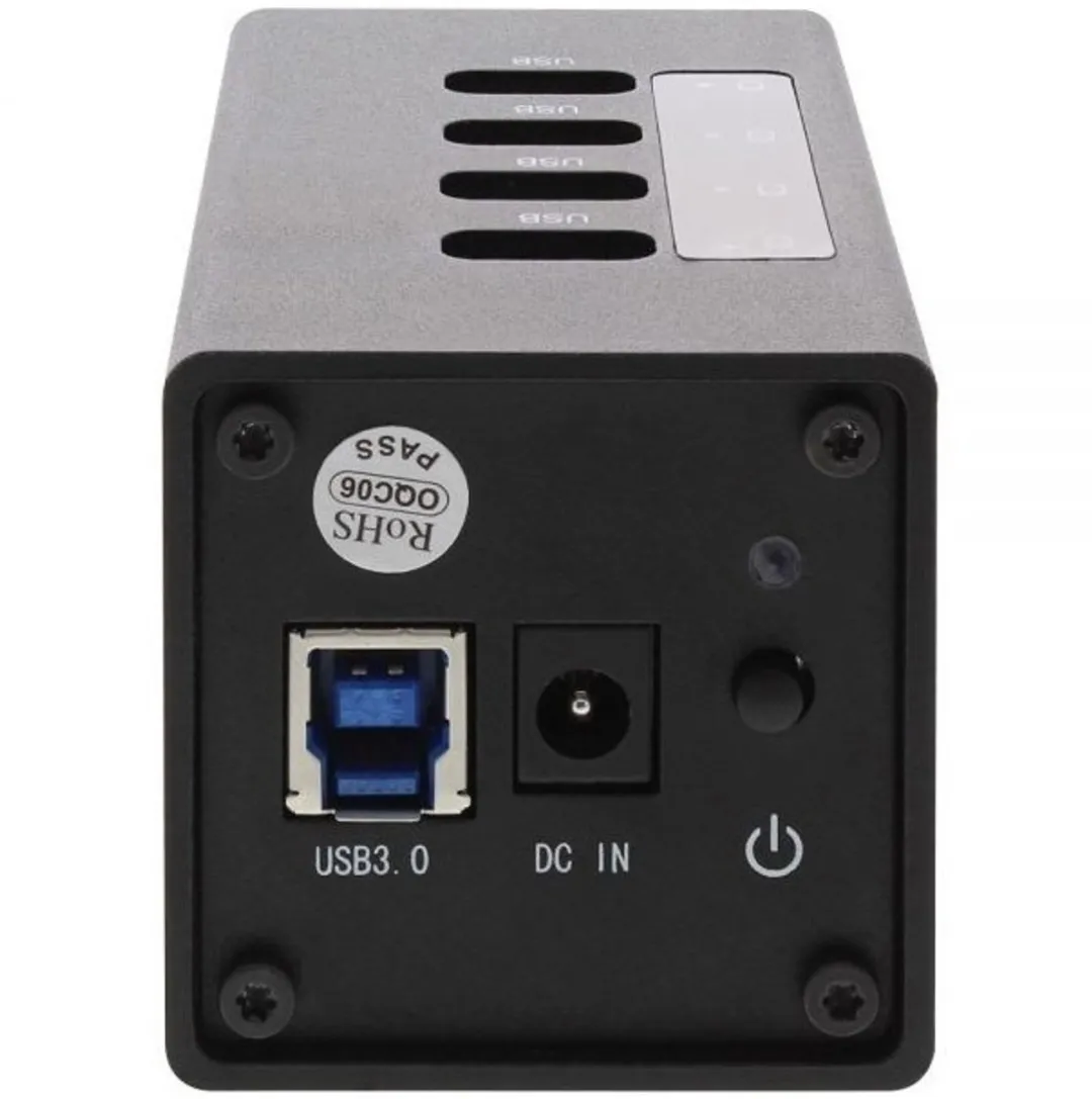 InLine USB Hub 3.0 4 Poorten - 12V AC-adapter - 1m - Zwart