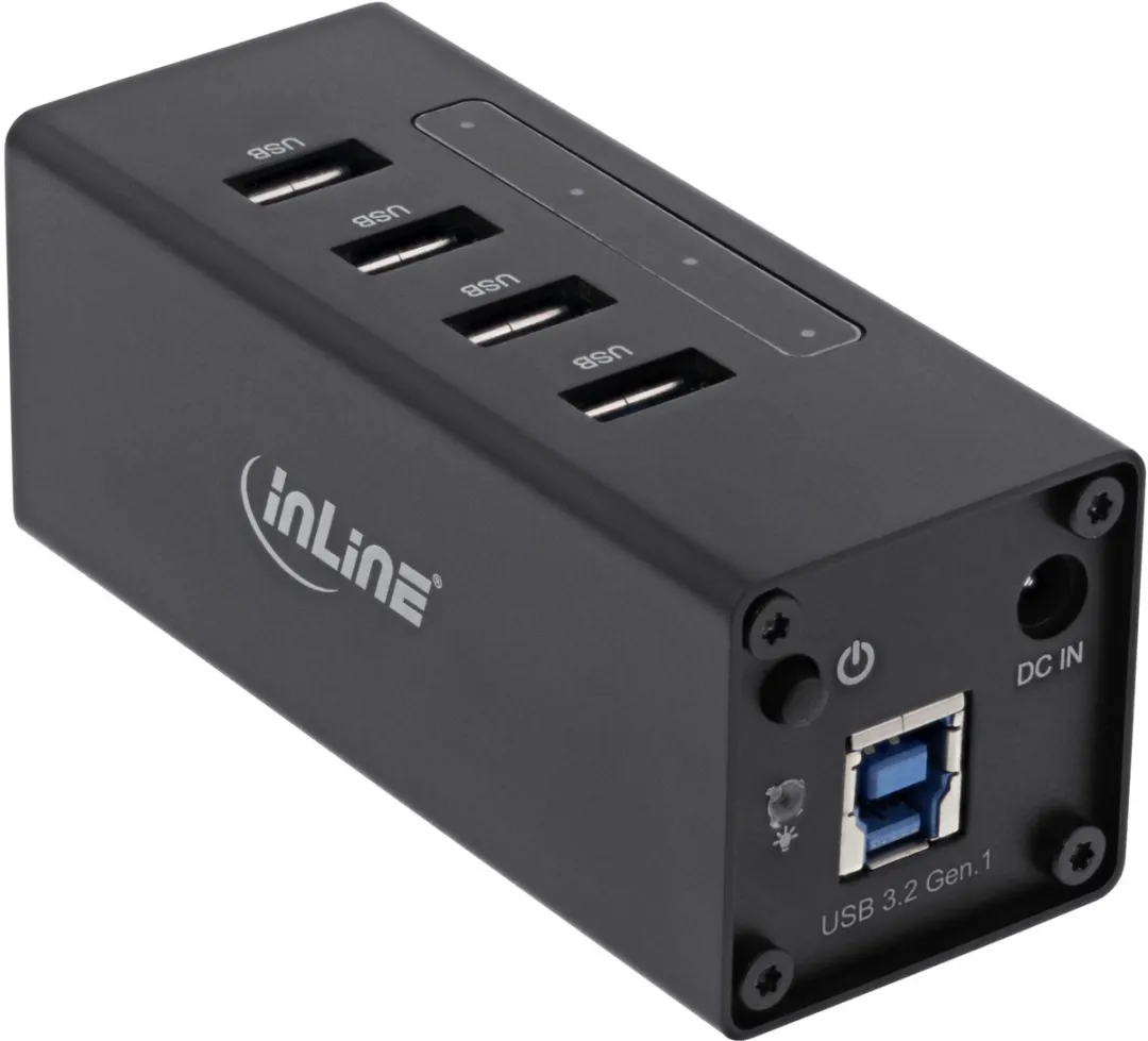 InLine USB Hub 3.0 4 Poorten - 12V AC-adapter - 1m - Zwart