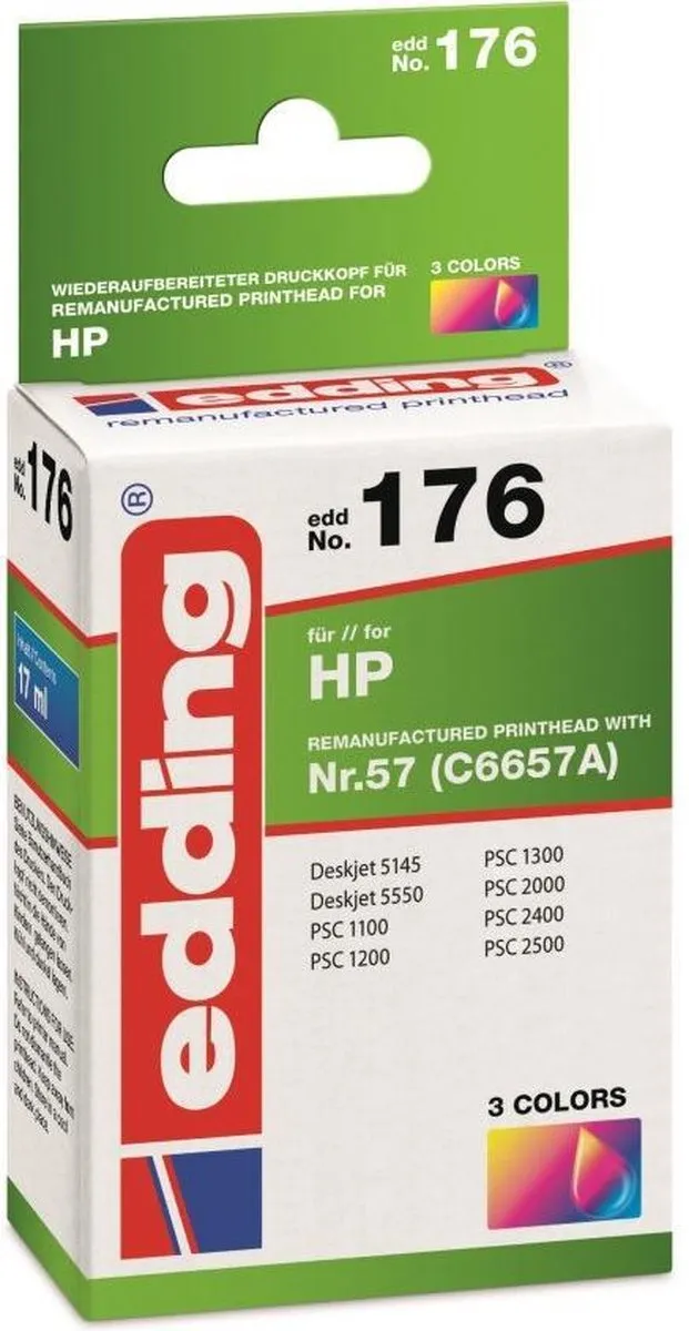 edding EDD-176 Inktcartridge Cyaan/Magenta/Geel - Standaard formaat