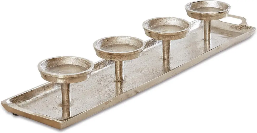 Loberon Kaarsenplateau Indila - Ø11cm - Antiekzilverkleurig - afbeelding 3 van 6