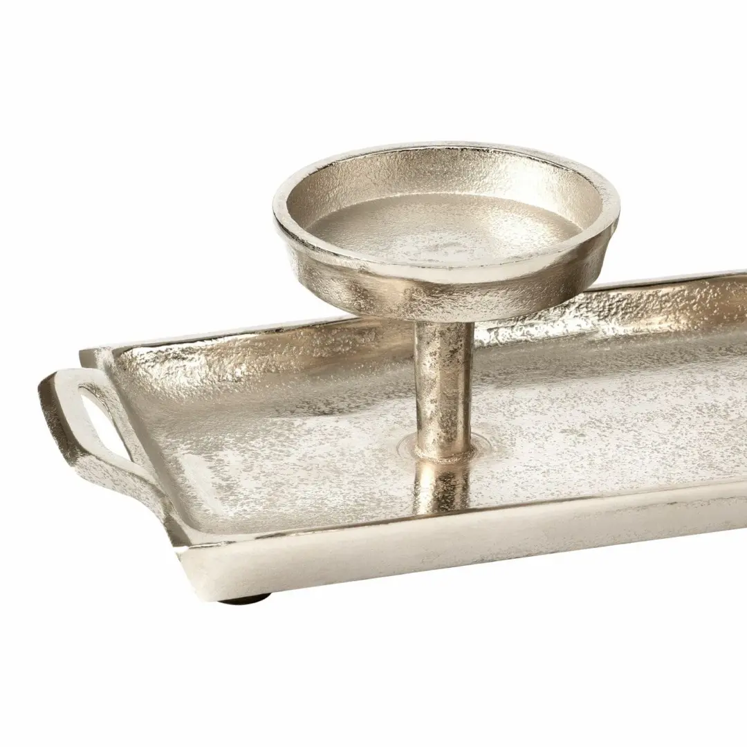Loberon Kaarsenplateau Indila - Ø11cm - Antiekzilverkleurig - afbeelding 2 van 6