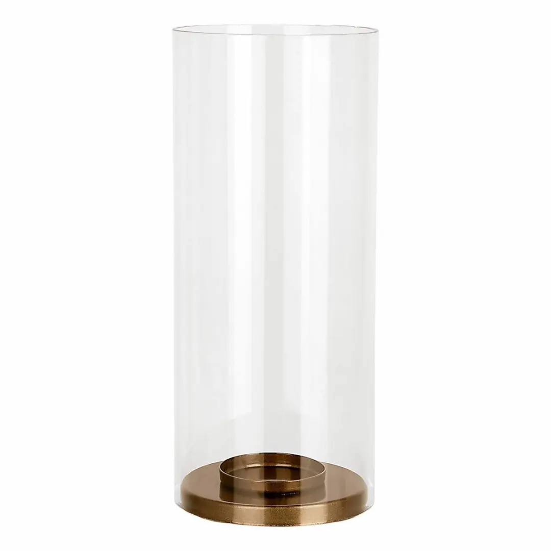 Loberon Kriven Windlicht Set van 4 - 8cm - Messing/Helder - afbeelding 2 van 6