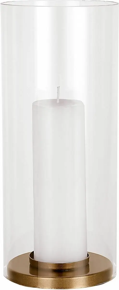 Loberon Kriven Windlicht Set van 4 - 8cm - Messing/Helder - afbeelding 5 van 6