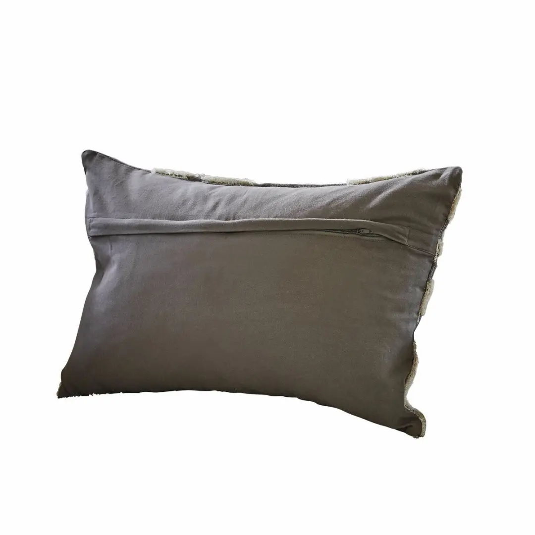 Loberon Plaisancière Kussenhoes - Donkergrijs/Beige - afbeelding 3 van 6