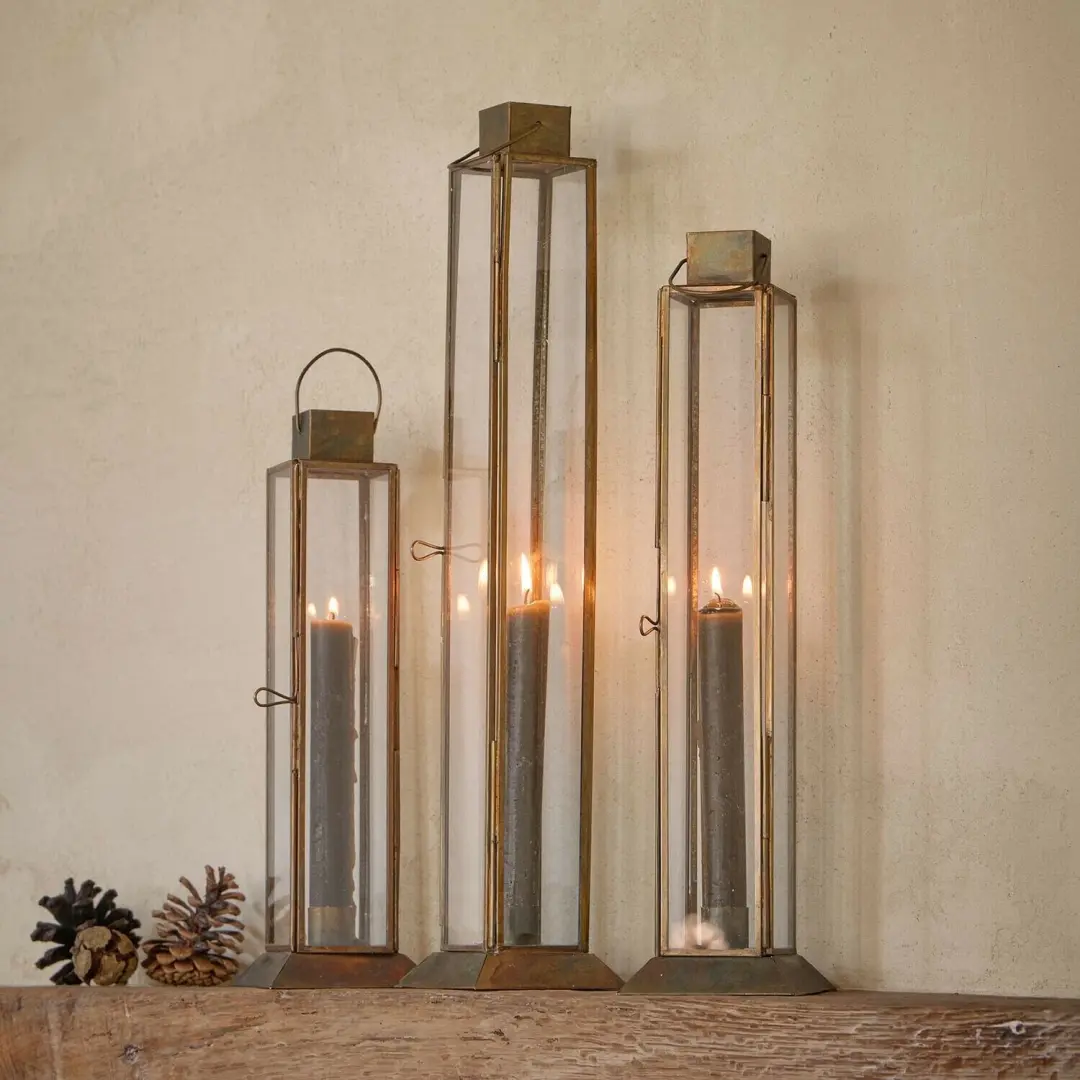 Loberon Coppermill Lantaarn Set van 3 - Antiekmessing - afbeelding 4 van 5