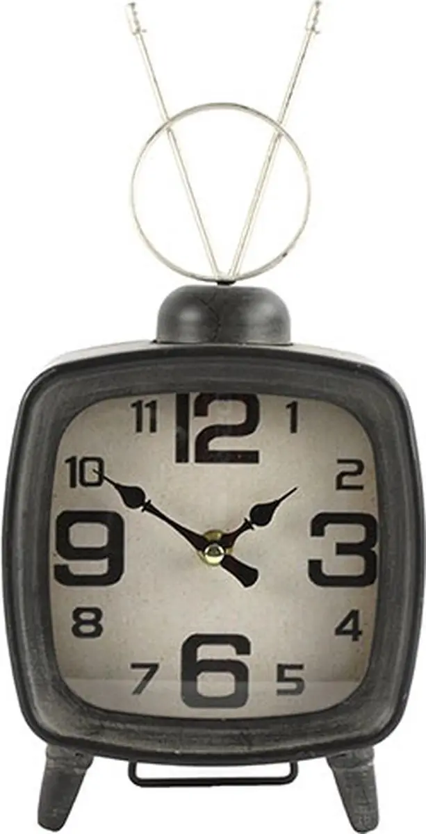 Countryfield Klok Philo metaal L6,5B15,5H30,5CM grijs