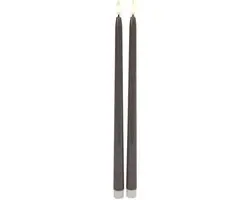 Countryfield Led Gotische Dinerkaars Grijs 2 stuks 38 cm