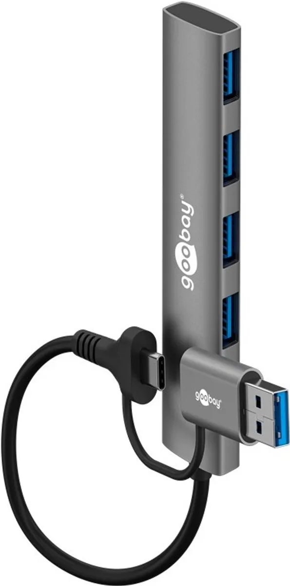 Goobay 79149 USB Hub 4 Poorten 5Gbit/s
