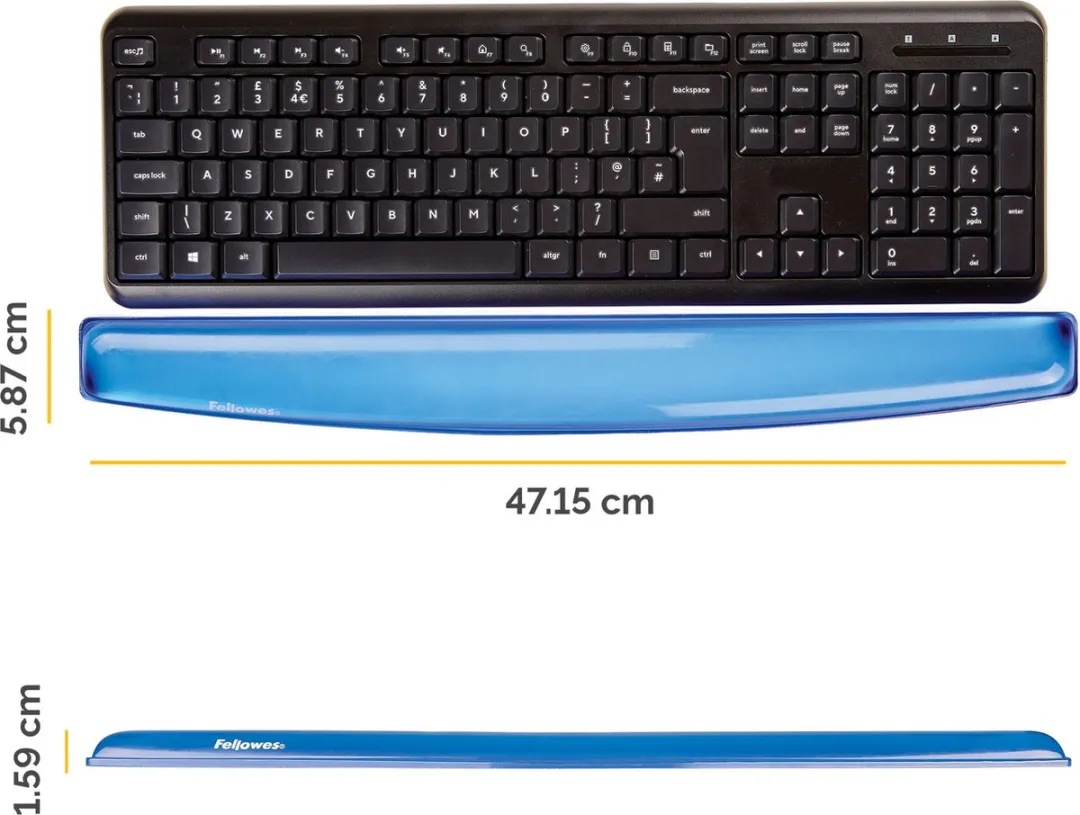 Fellowes Polssteun Crystals - Blauw