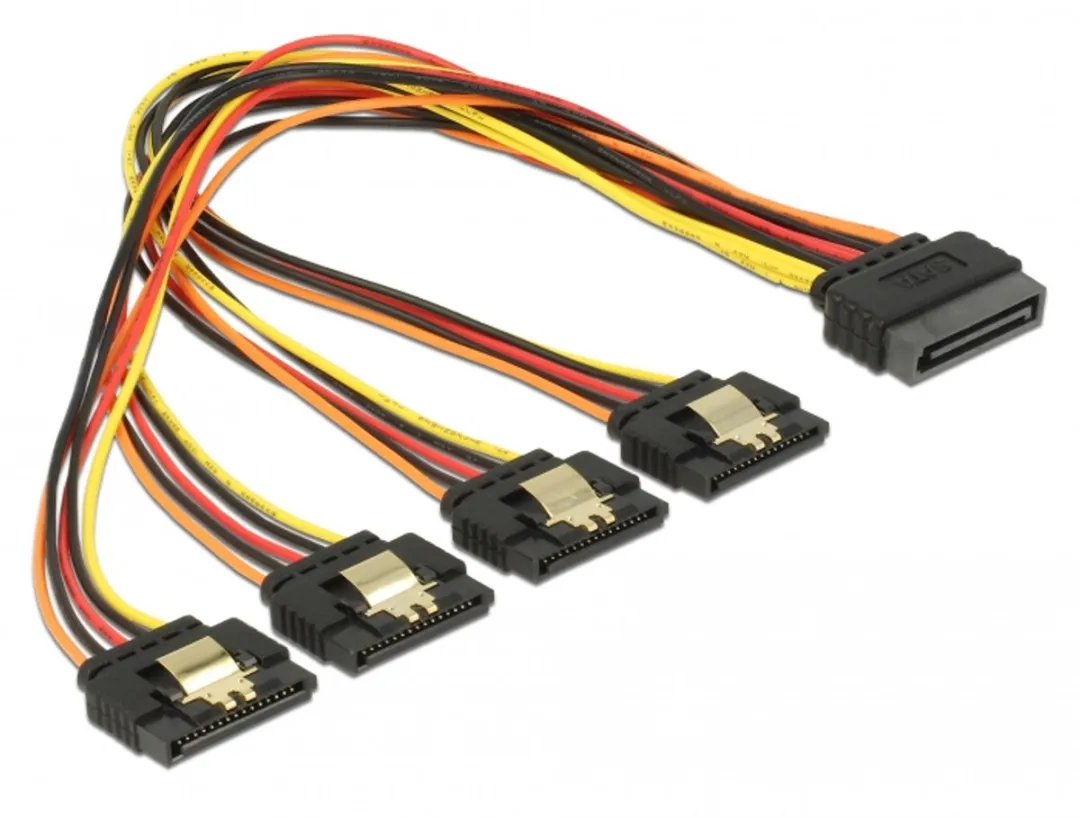 Delock 60157 SATA Voedingskabel 4x - 30cm - Meerkleurig - afbeelding 3 van 3