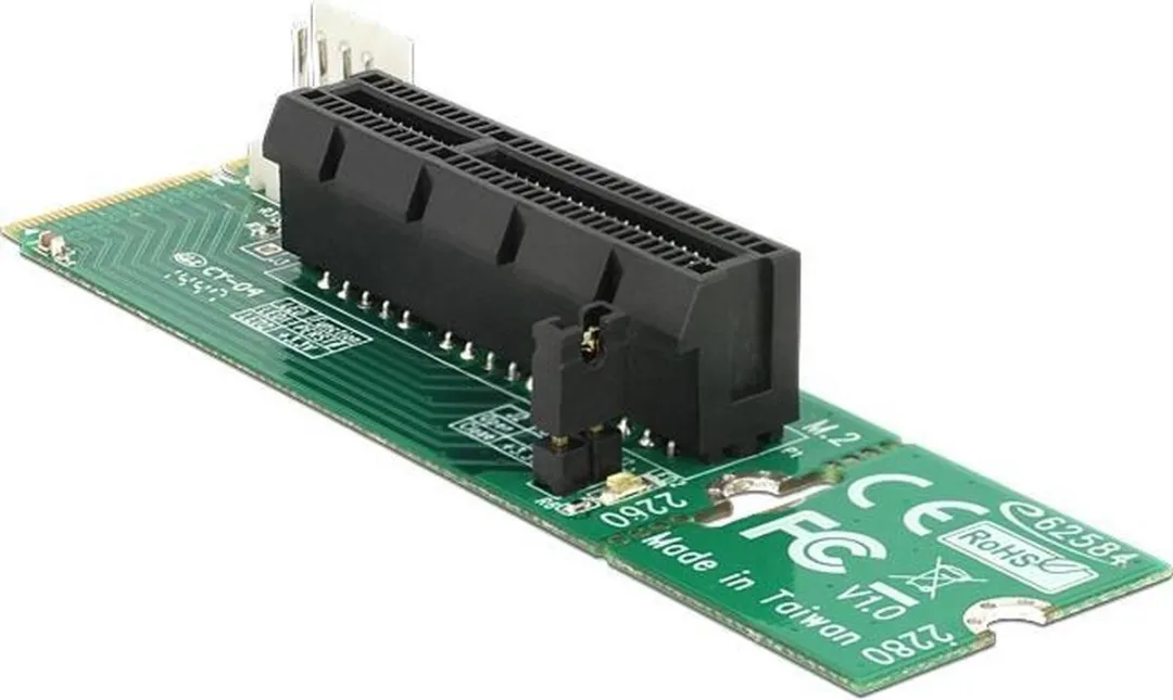 Delock M.2 Sleutel M naar PCI Express X4 Adapter - Groen/Zwart
