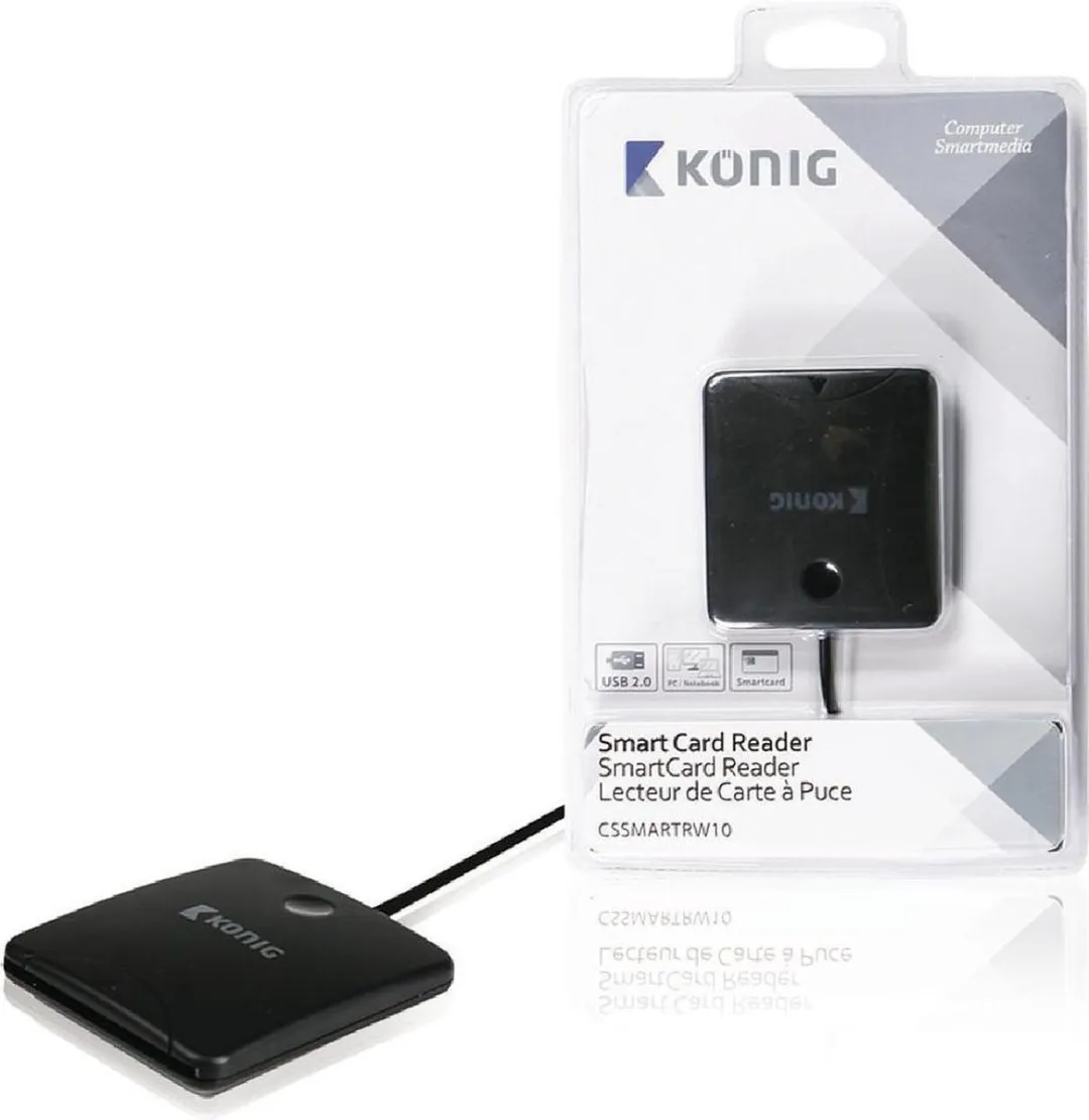 Nedis Smart Card Kaartlezer CRDRU2SM1BK - USB 2.0 - Zwart