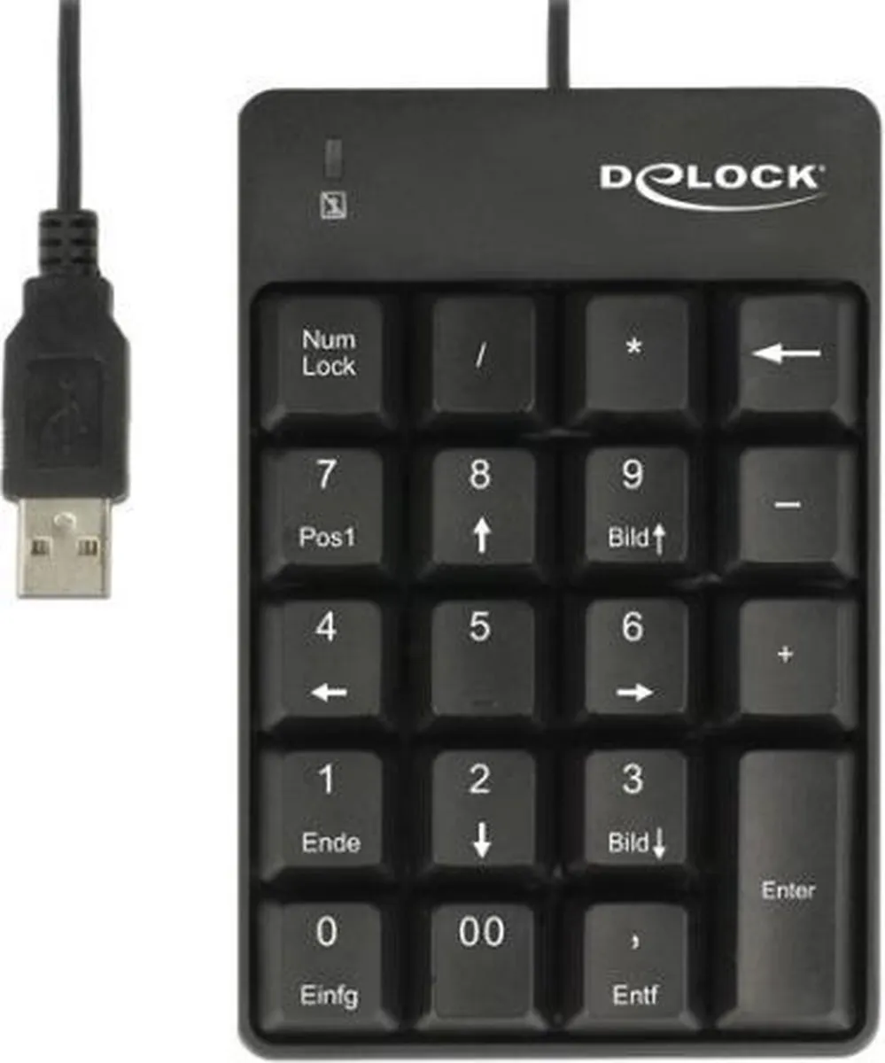 Delock 12481 Numeriek Toetsenbord - USB - Zwart