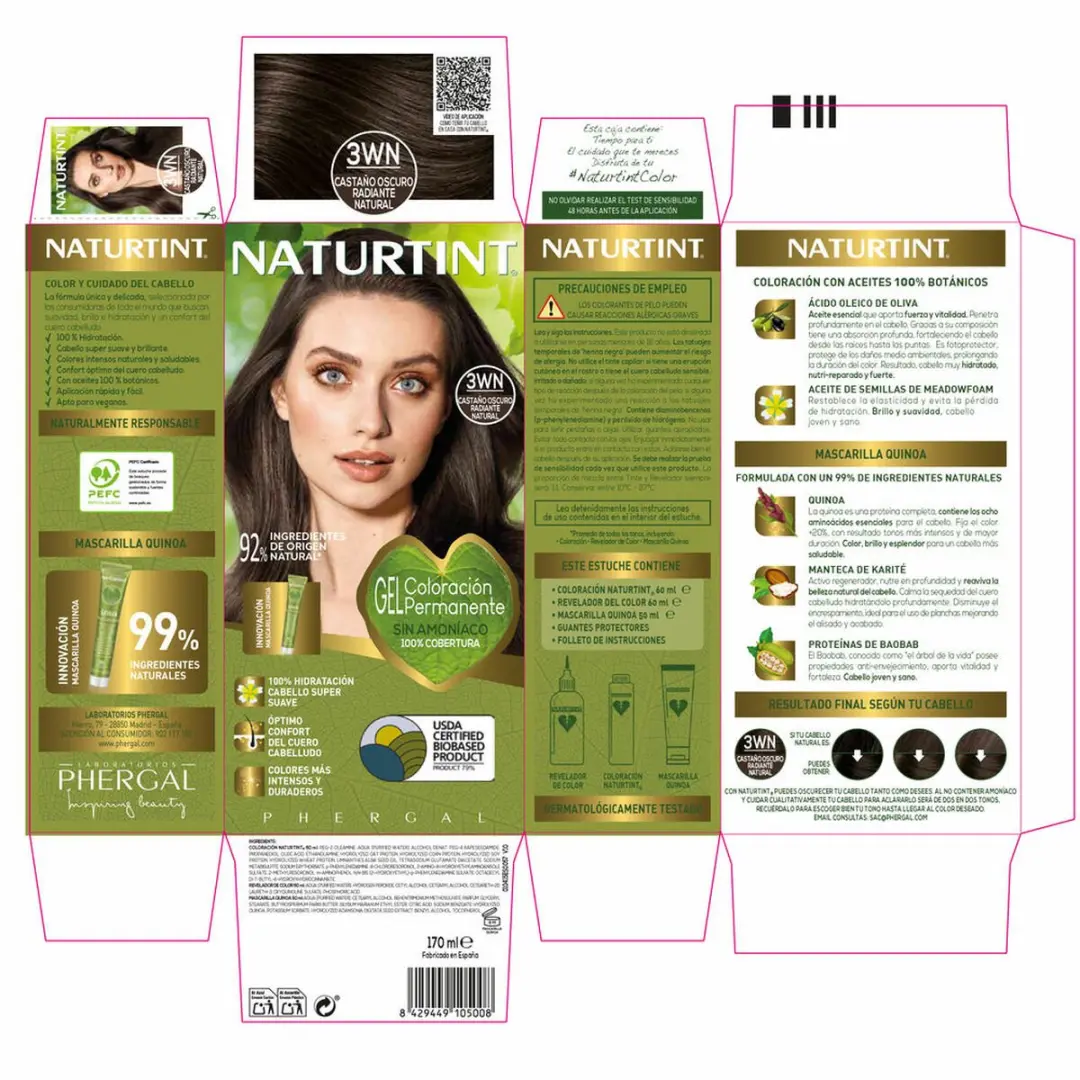 Haarmasker Naturtint NATURTINT COLORACIÓN 170 ml