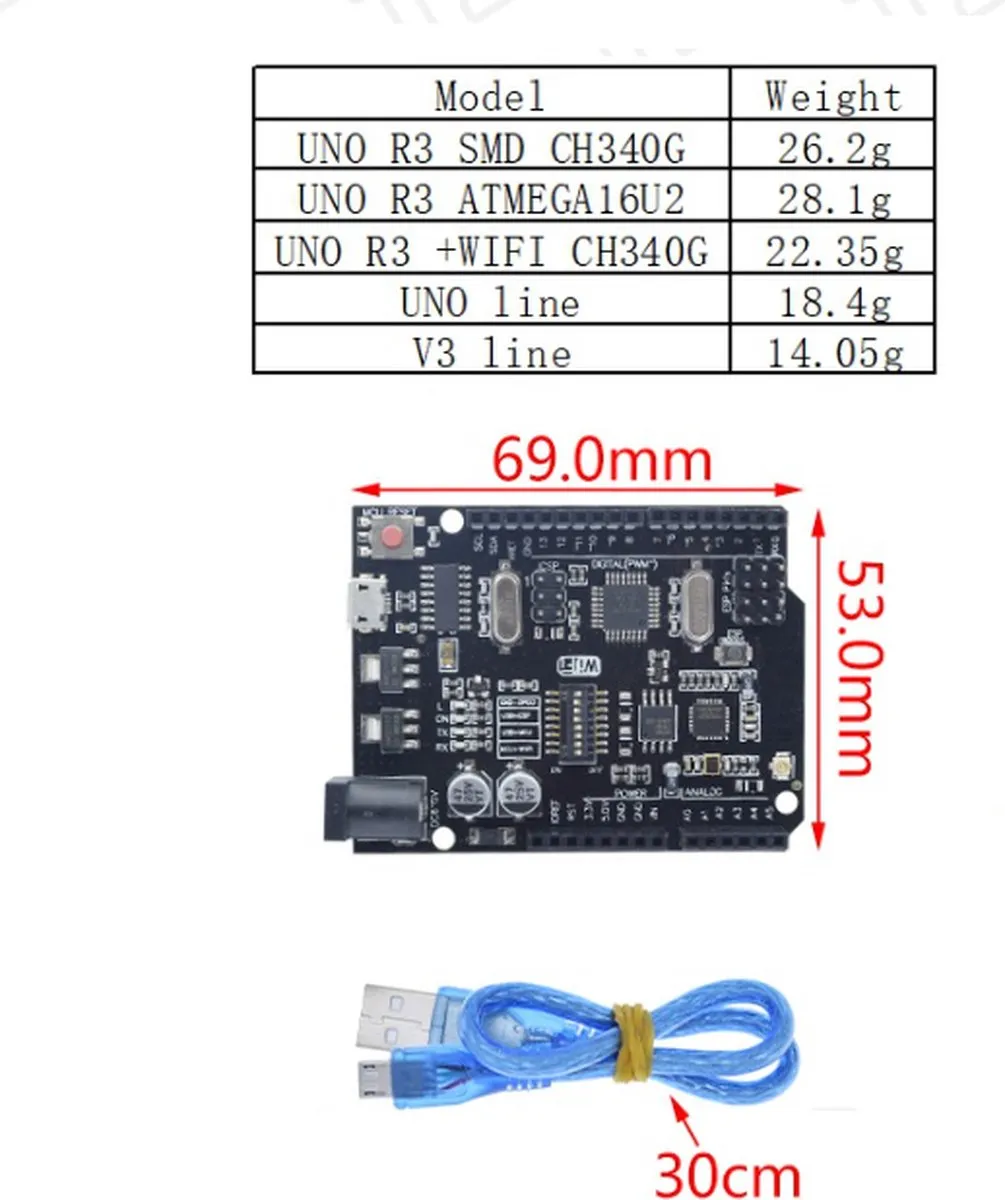 Arduino UNO R3 +WIFI CH340G ESP8266 Development Board