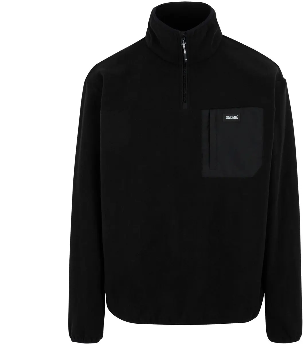 Regatta Frankie Heren Wandelfleece met Halve Rits - Zwart - afbeelding 4 van 6