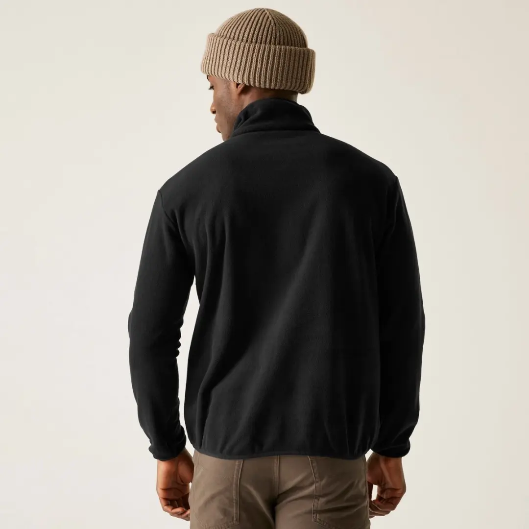 Regatta Frankie Heren Wandelfleece met Halve Rits - Zwart - afbeelding 6 van 6