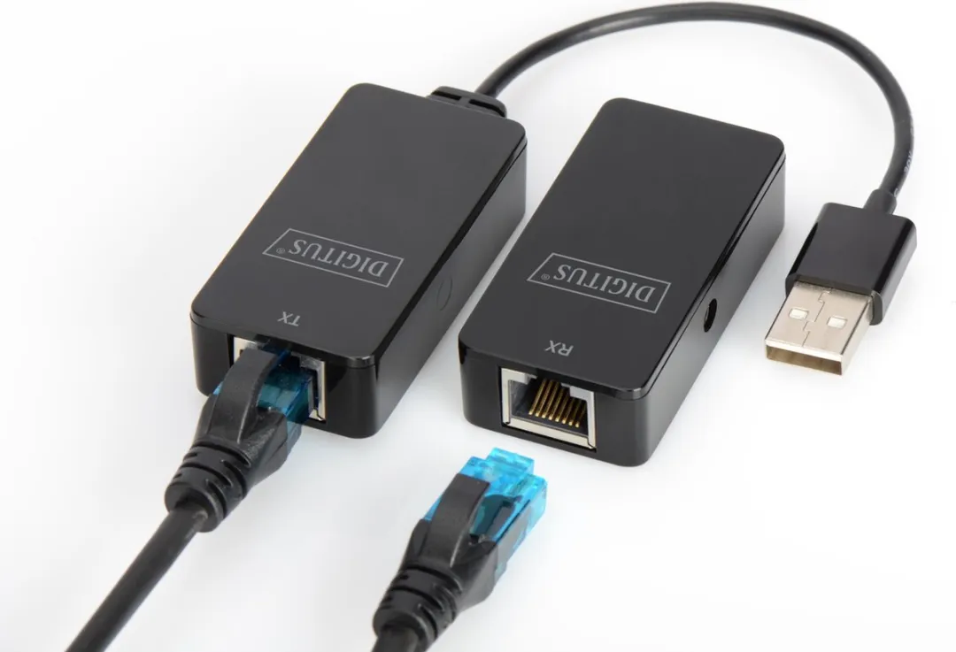 Digitus DA-70141 USB-adapter - 1x USB-A naar 2x RJ45 - Zwart