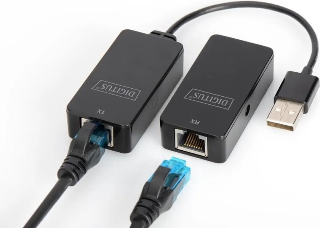 Digitus DA-70141 USB-adapter - 1x USB-A naar 2x RJ45 - Zwart