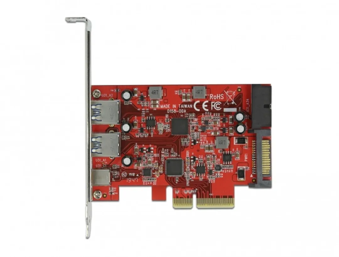 Delock PCIe x4 Kaart USB-C/USB-A 10Gbps