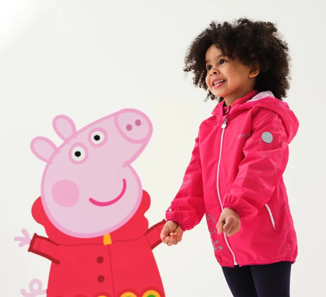Regatta Peppa Pig ActIVeshell Waterdichte Jas - Roze - 92 - afbeelding 5 van 6