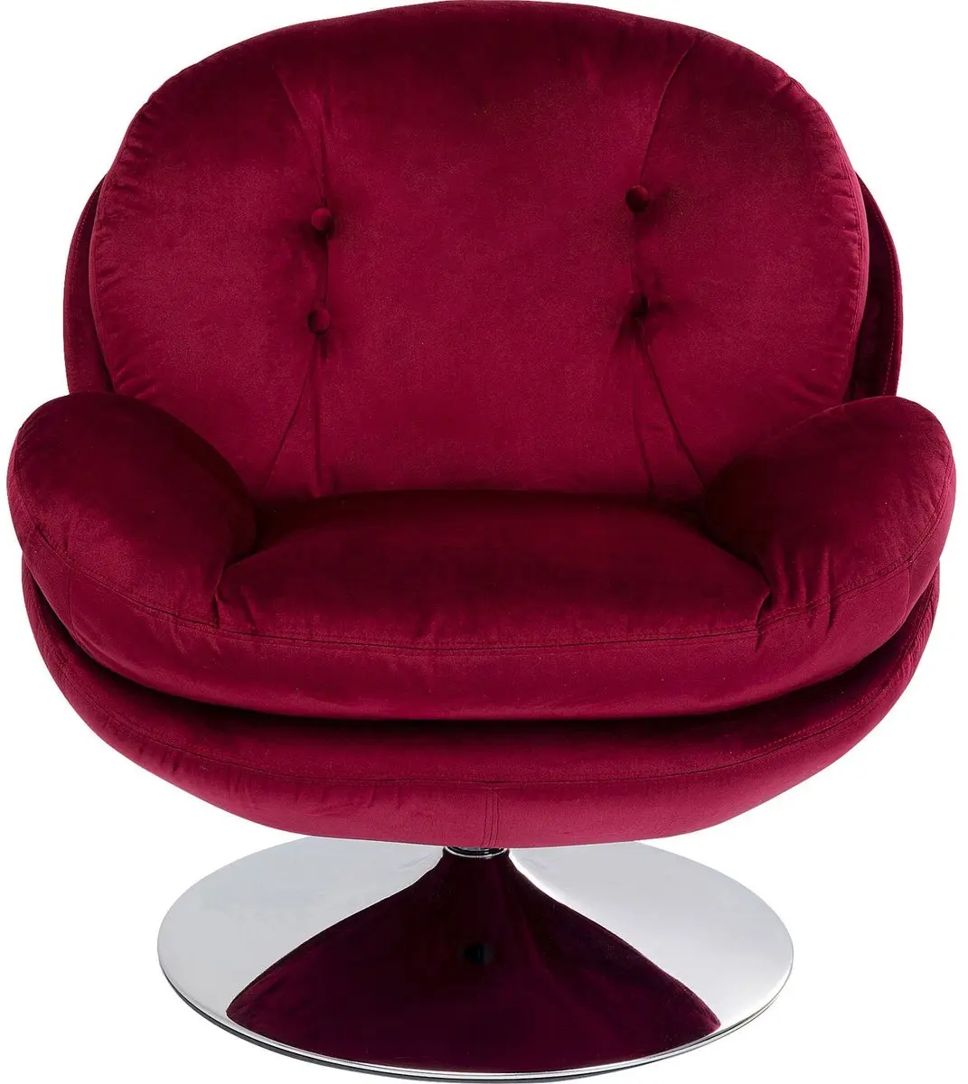 Draaifauteuil Cosy fluweel rood Kare Design