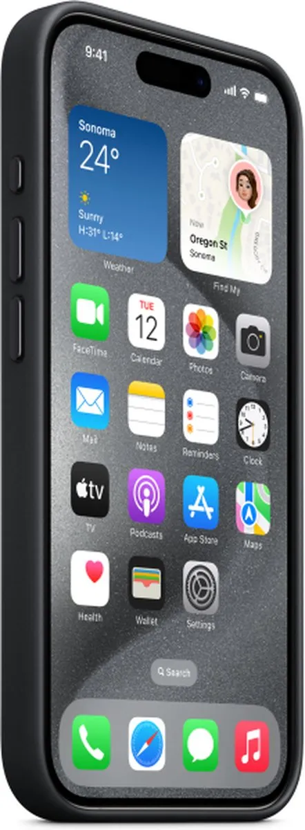 Apple FineWoven Hoesje iPhone 15 Pro - Zwart - MT4H3ZM/A