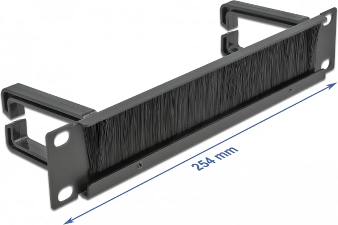 Delock 66485 Kabelbeheersborstelstrook 10" - 2 Haken - Zwart - afbeelding 4 van 4