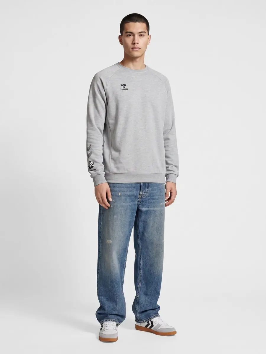 hummel Move Grid Katoenen Sweatshirt - Grey Melange - afbeelding 6 van 6