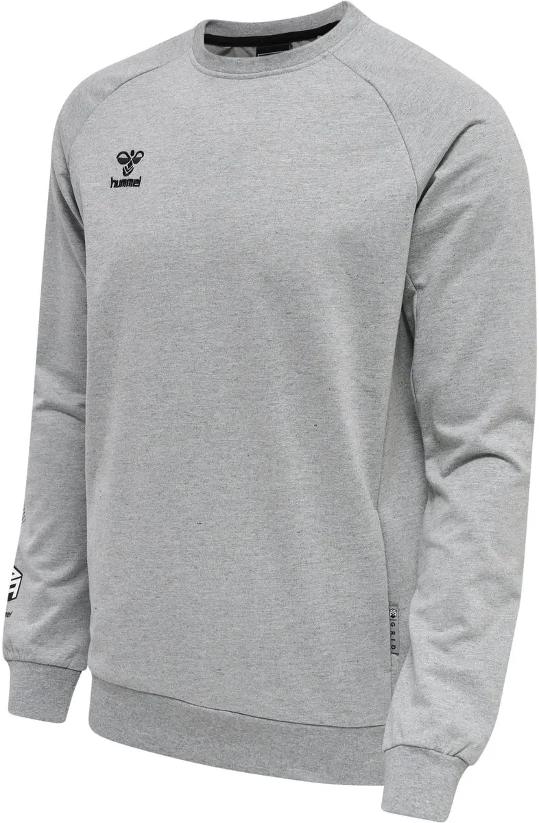hummel Move Grid Katoenen Sweatshirt - Grey Melange - afbeelding 2 van 6