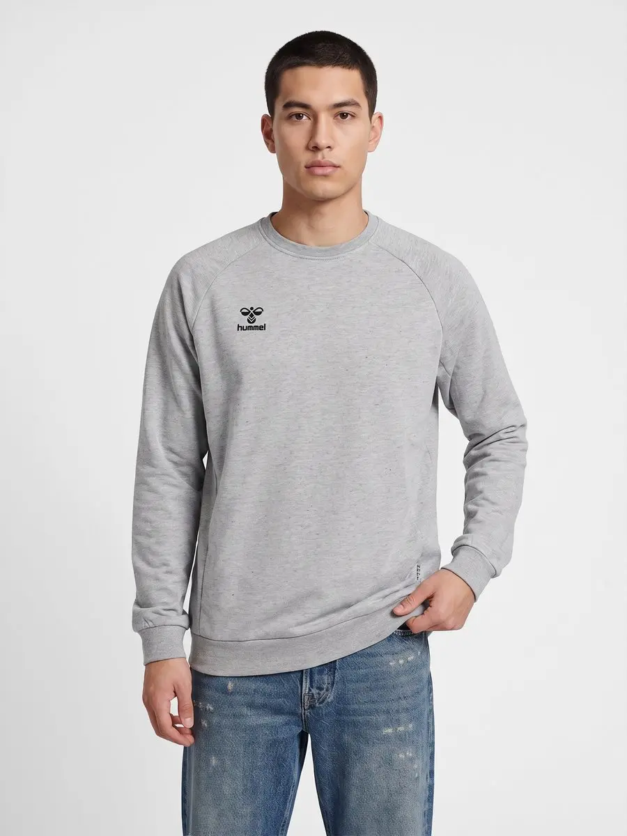 hummel Move Grid Katoenen Sweatshirt - Grey Melange - afbeelding 5 van 6