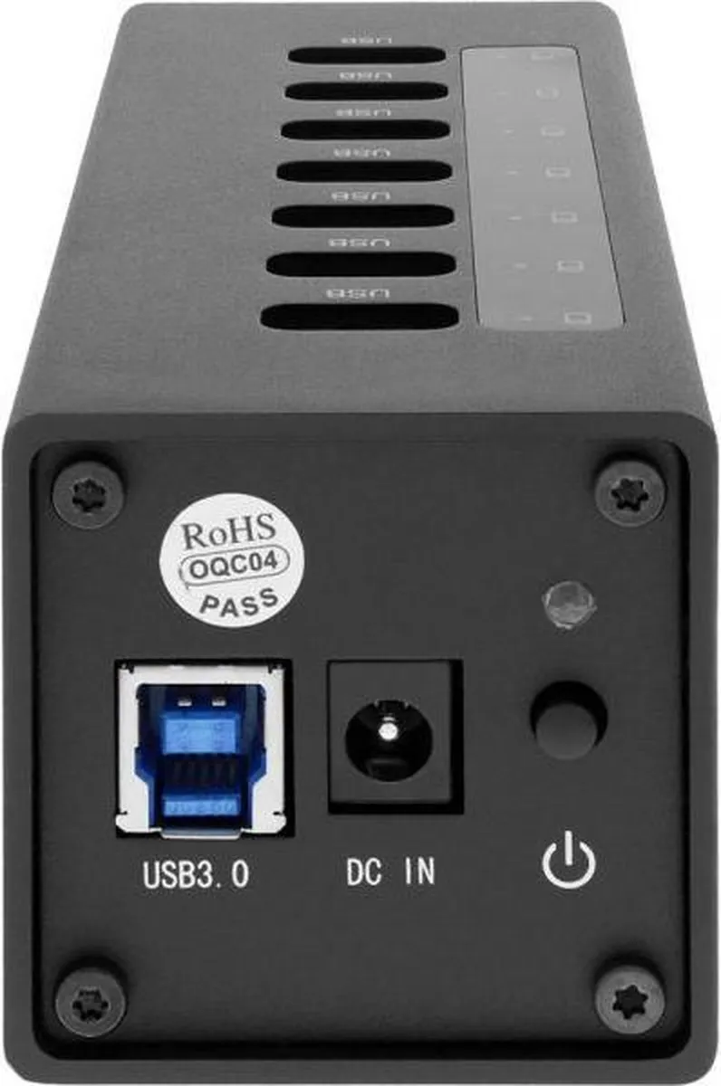 InLine USB Hub 7 Poorten 3.0 - 12V AC-adapter - 35395B Zwart - afbeelding 4 van 6