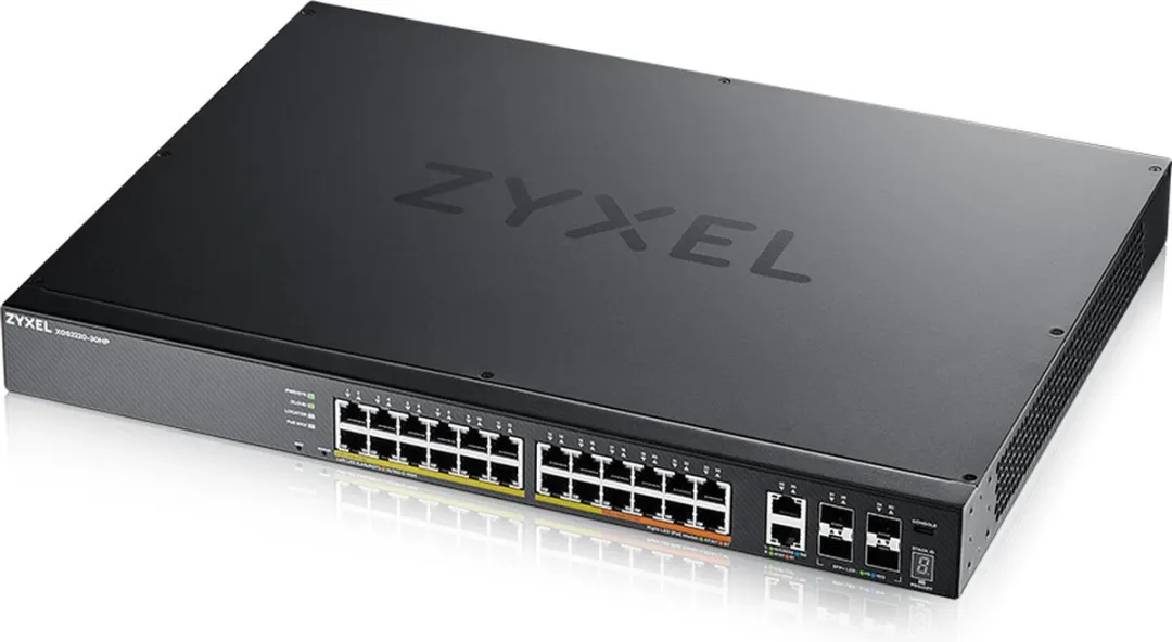 Zyxel XGS2220-30HP Managed Switch - 30 PoE-poorten - Zwart