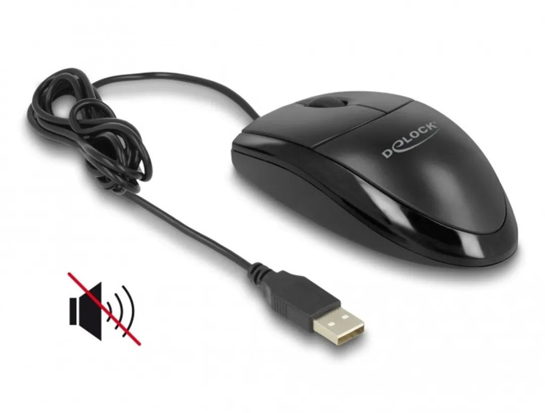 Delock 12106 Ambidextre Muis - USB Type-A - 1200 DPI - Zwart
