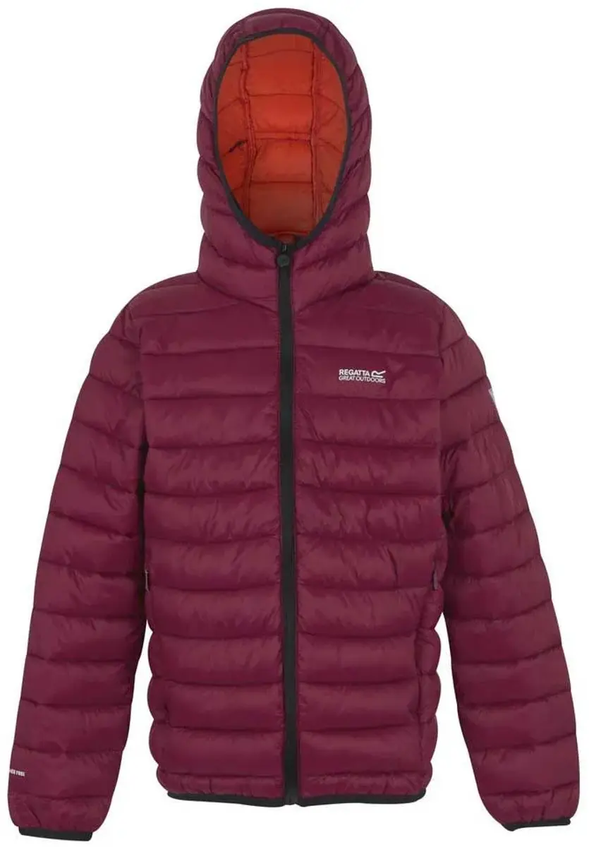 Regatta Marizion Kinderjas met Capuchon - Dark Pimento/Tangerine Tango - 152 - afbeelding 6 van 6