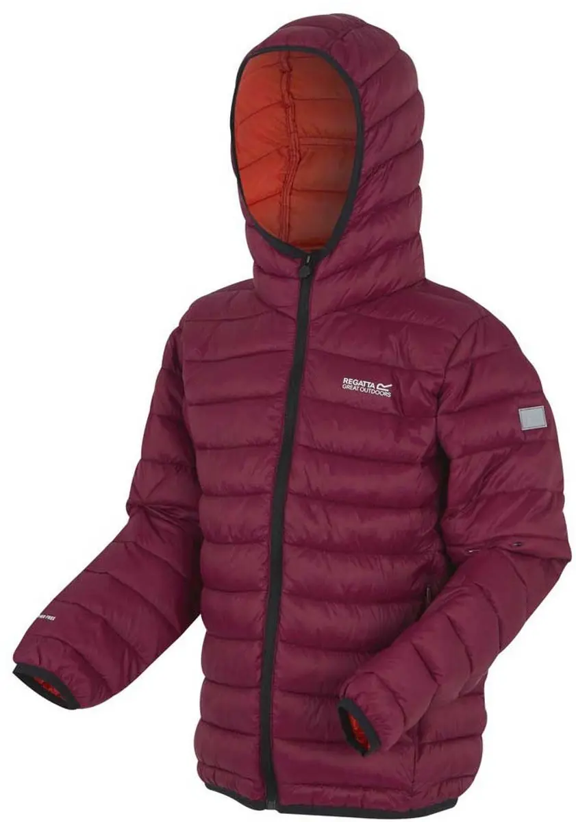 Regatta Marizion Kinderjas met Capuchon - Dark Pimento/Tangerine Tango - 152 - afbeelding 4 van 6