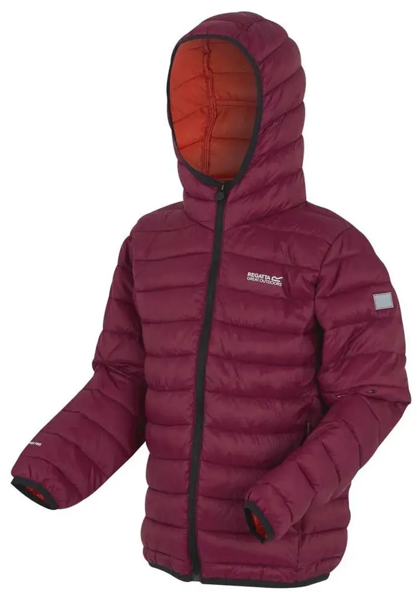 Regatta Marizion Kinderjas met Capuchon - Dark Pimento/Tangerine Tango - 152 - afbeelding 5 van 6