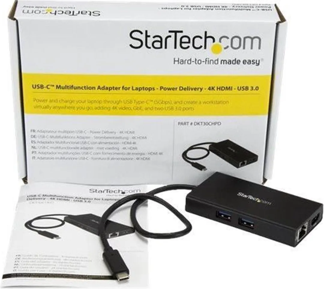 Startech DKT30CHPD USB-Hub - 1x HDMI - 2x USB-A - 60W - Zwart - afbeelding 6 van 6