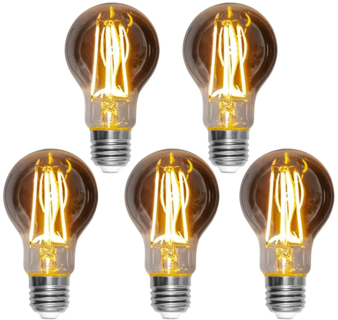 Star Trading 5 Stuks E27 Rookglas Bol 3.9W 2200K Dimbaar