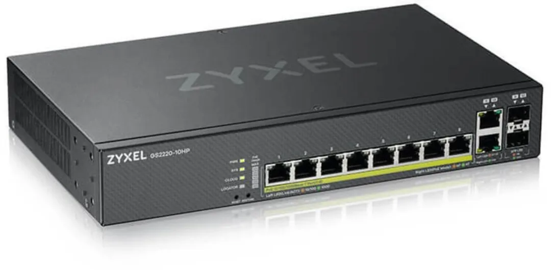 Zyxel GS2210-8HP Managed PoE+ Switch 10 Poorten